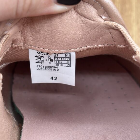 ECCO SOFT 7 WOMEN’S EU 42 US 11-11.5 CASUAL SLIP-ON PINK SHIMMER WOVEN LEATHER - Picture 8 of 8